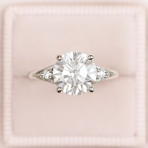 Vintage style 3ct (D, VVS1) Moissanite Ring